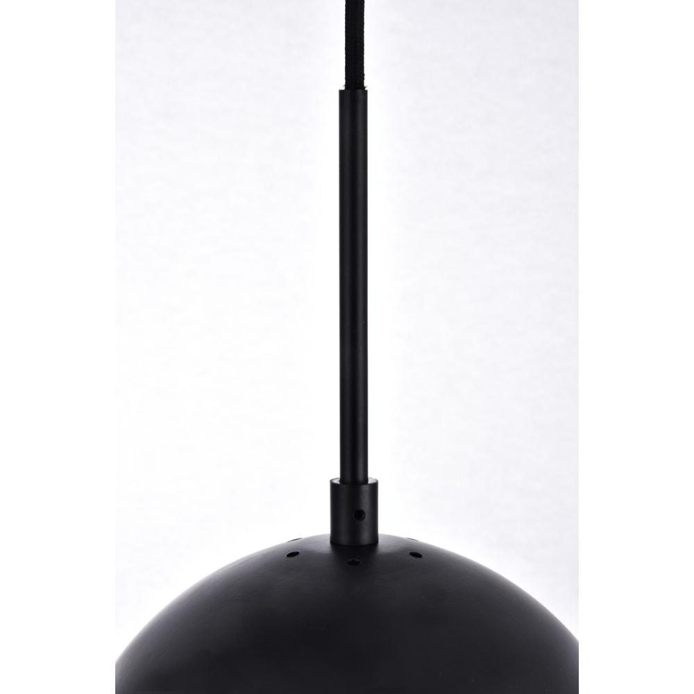 Left. Living District - Eclipse 3 Lights Black Pendant With Clear Glass - Black And Clear.