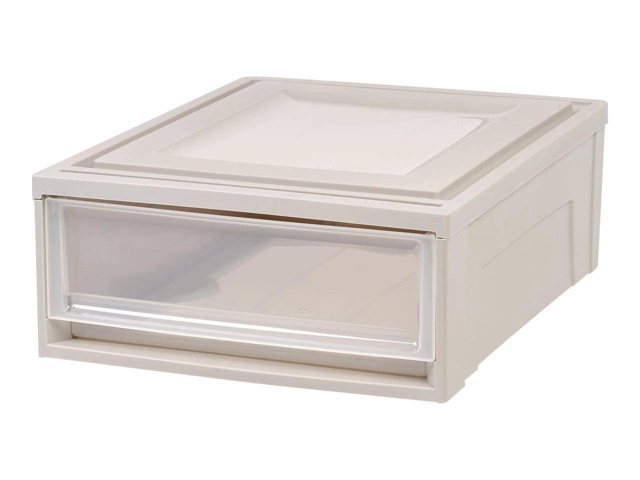 Front. IRIS - IRIS Stackable Storage Drawer 5.5 gal Gray/Translucent Frost 170441.