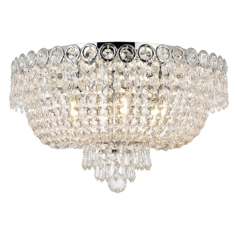 Elegant Lighting - Century 6 light Flush Mount Clear Royal Cut Crystal - Chrome