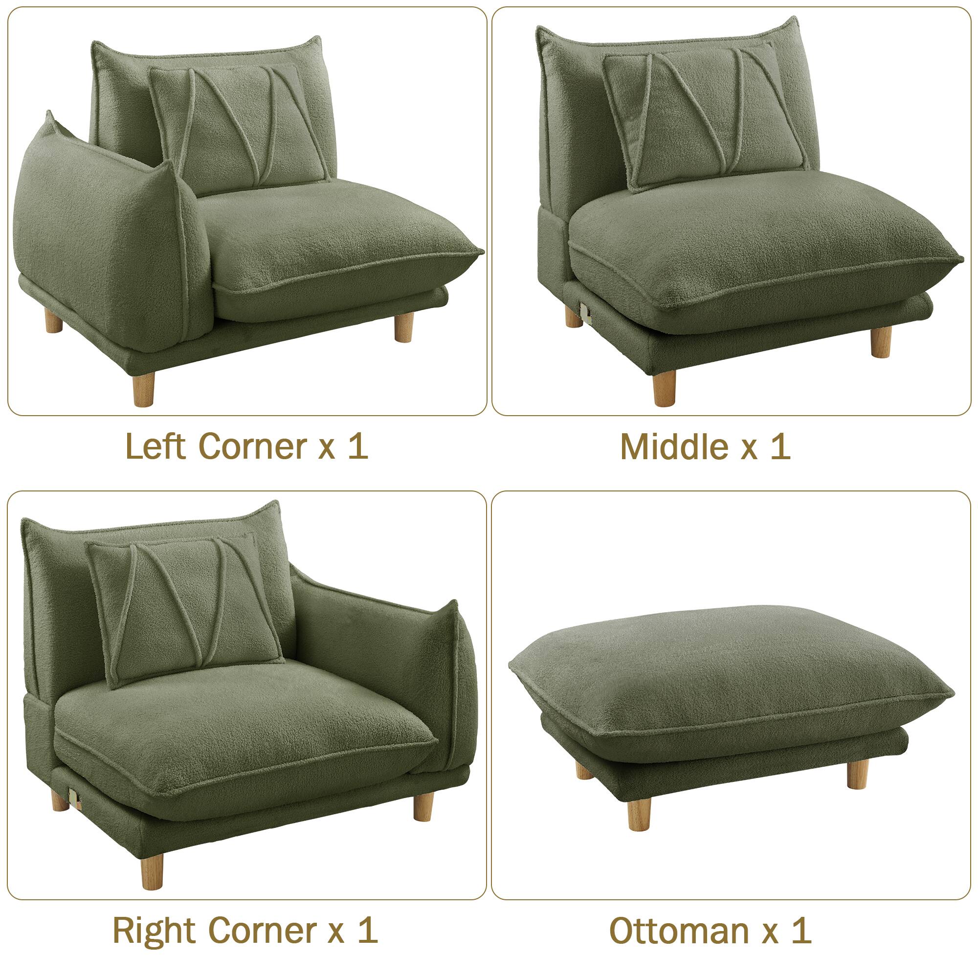 Left Corner x 1  
Middle x 1  
Right Corner x 1  
Ottoman x 1