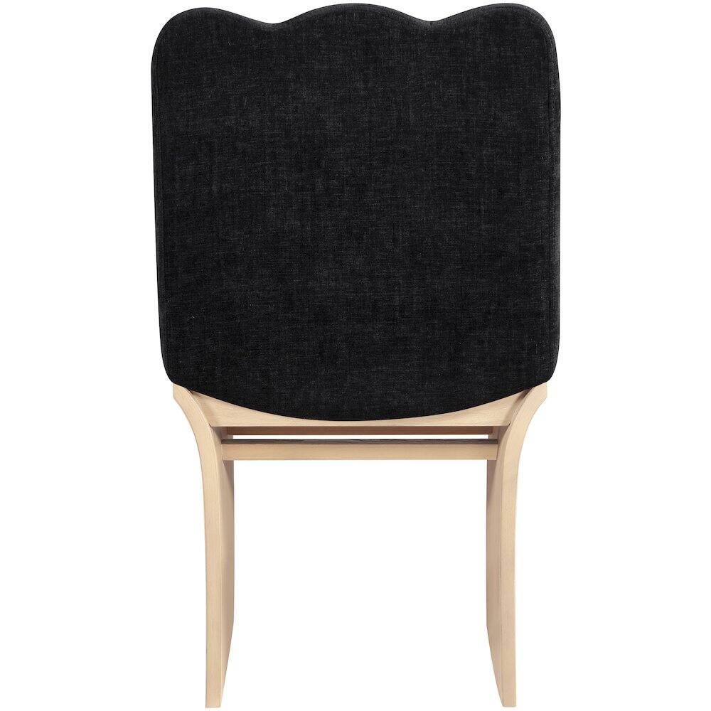Alt View 2. Meridian Furniture - Shaw Black Chenille Fabric Upholstered Dining Chair - Brown.
