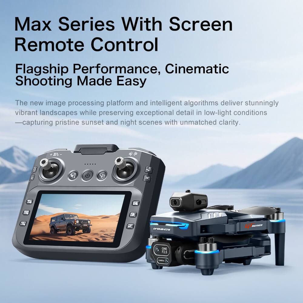 Max Series With Screen Remote Control  
Flagship Performance, Cinematic Shooting Made Easy  

The new image processing platform and intelligent algorithms deliver stunningly vibrant landscapes while preserving exceptional detail in low-light conditions — capturing pristine sunset and night scenes with unmatched clarity.