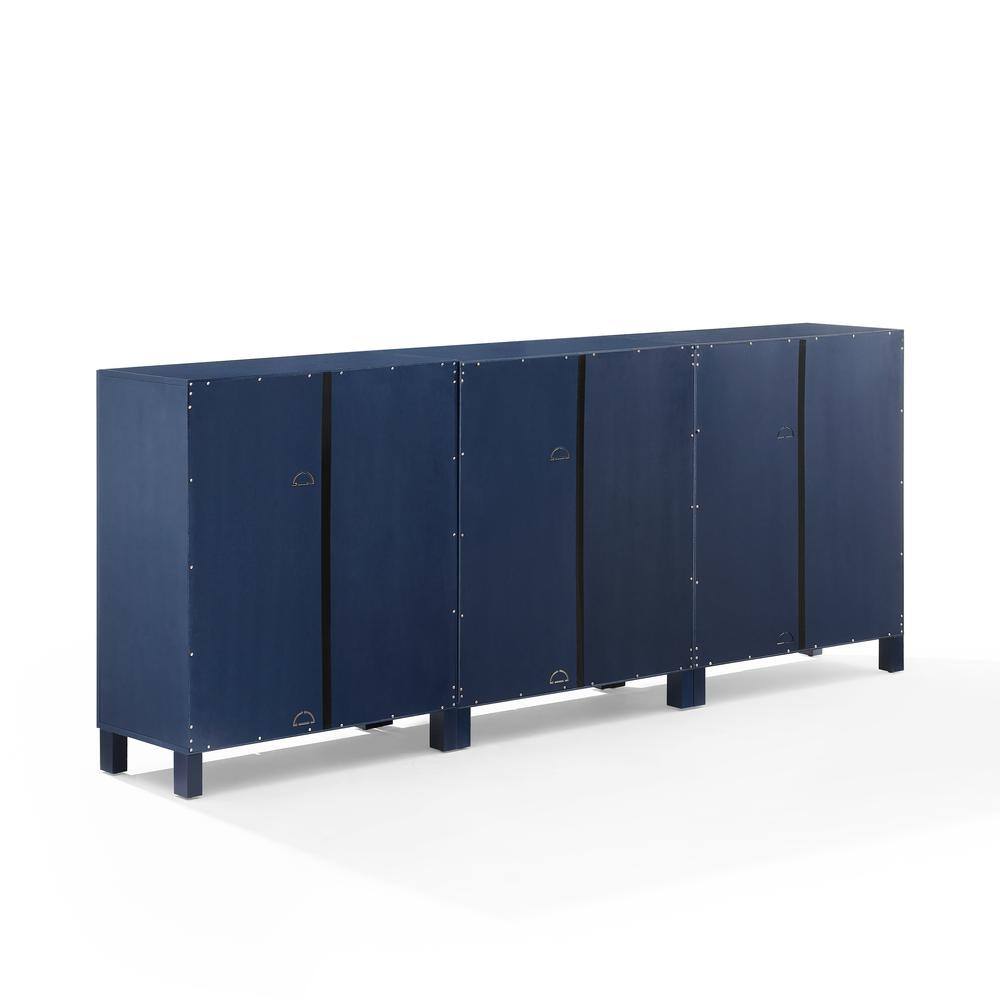 Left. Crosley Furniture - Cassai 3-Piece Media Sideboard Cabinet Set - 3 Storage Pantries - Navy.