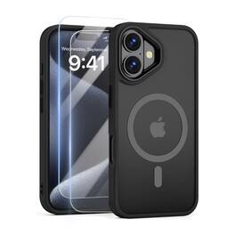 Entronix - iPhone 17 Bundle: Magnetic Translucent Matte Case with 2 Screen Protectors - Black