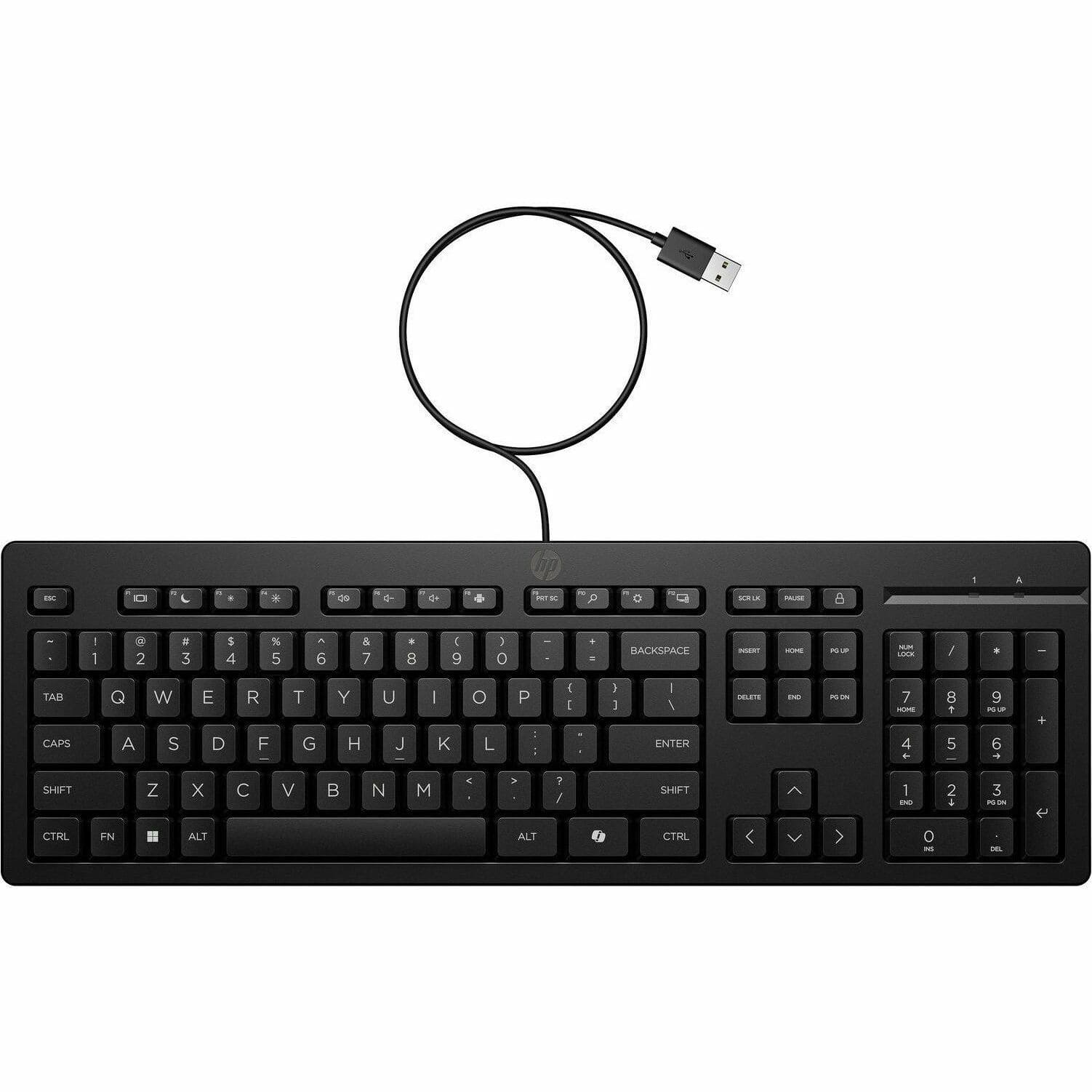 HP 125 Wired Keyboard Cable Connectivity Full size USB Type A