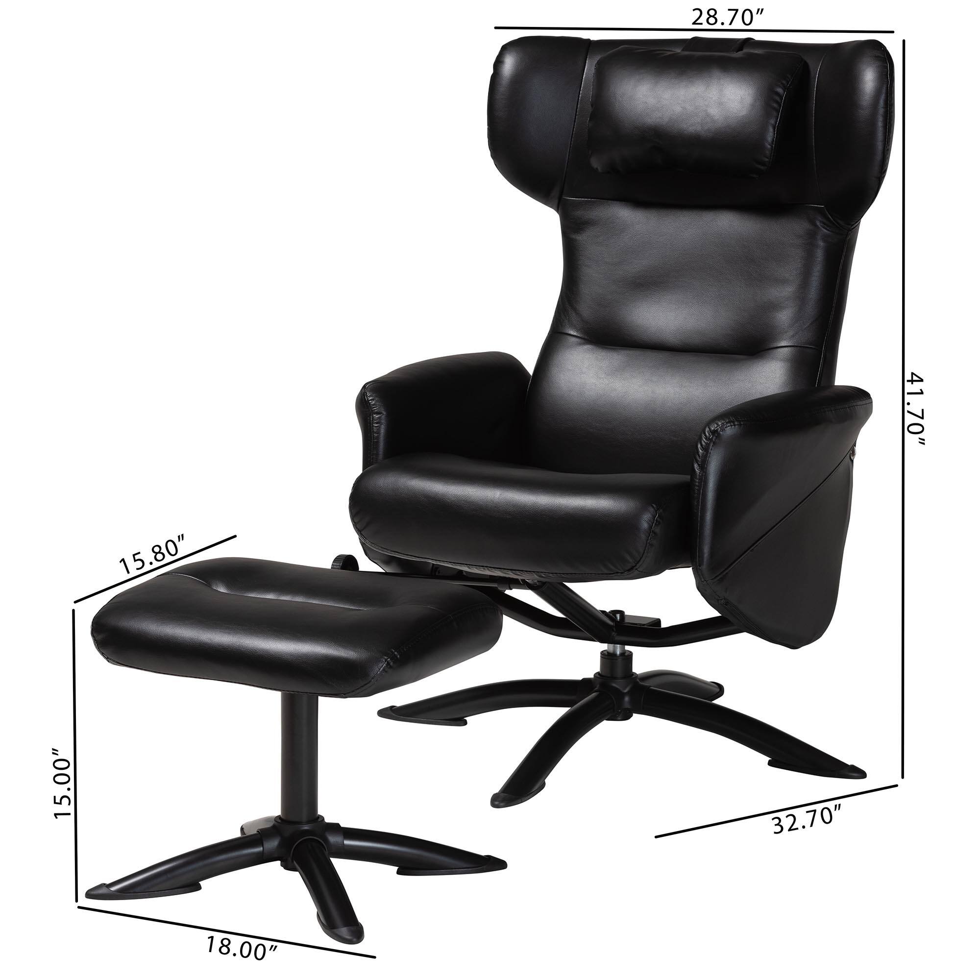 28.70" - Height of the chair

41.70" - Width of the chair

15.80" - Depth of the seat

15.00" - Height of the seat

32.70" - Width of the armrest

18.00" - Height of the footrest