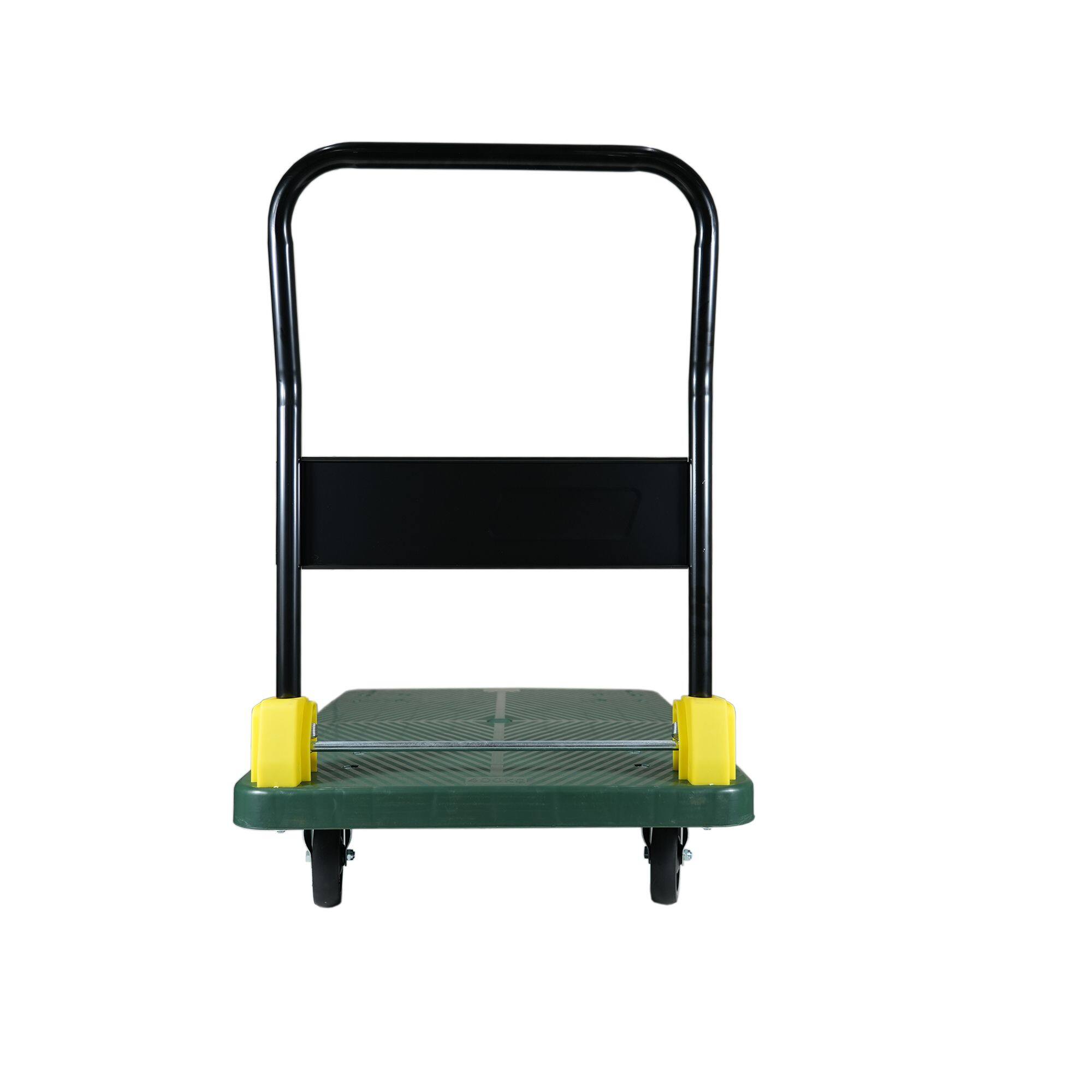 Left. LOVMOR - Foldable Platform Push Hand Truck Cart, 880-Lb Capacity with 2 Swivel Brake Wheels - Green.