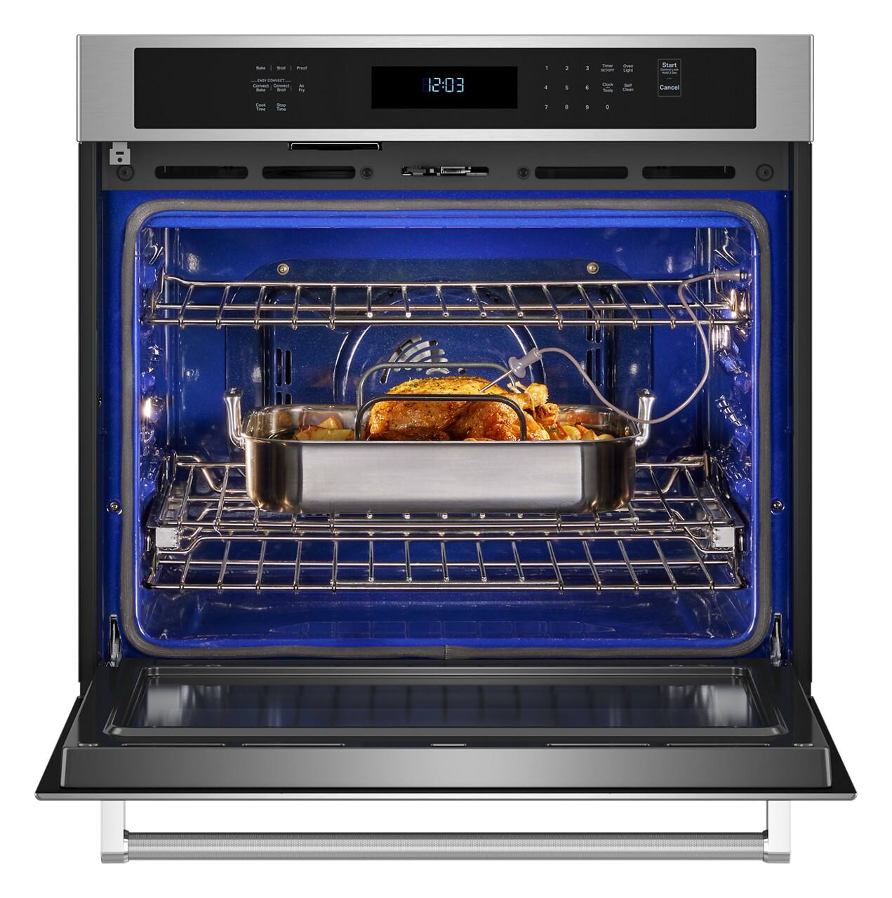 Alt View 12. KitchenAid - 27" Built-In Single Electric Wall Oven with Air Fry Mode - Stainless Steel.