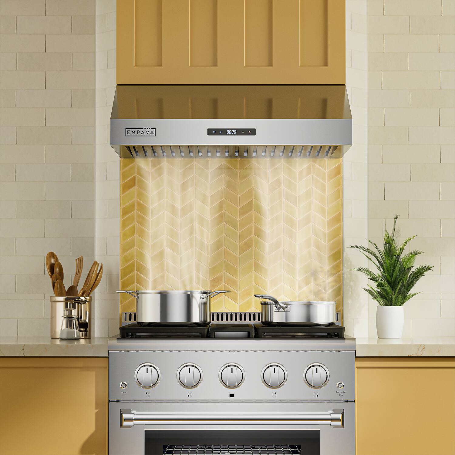 Alt View 2. Empava - 30 in. 400 CFM Under Cabinet Range Hood - Stainless Steel.