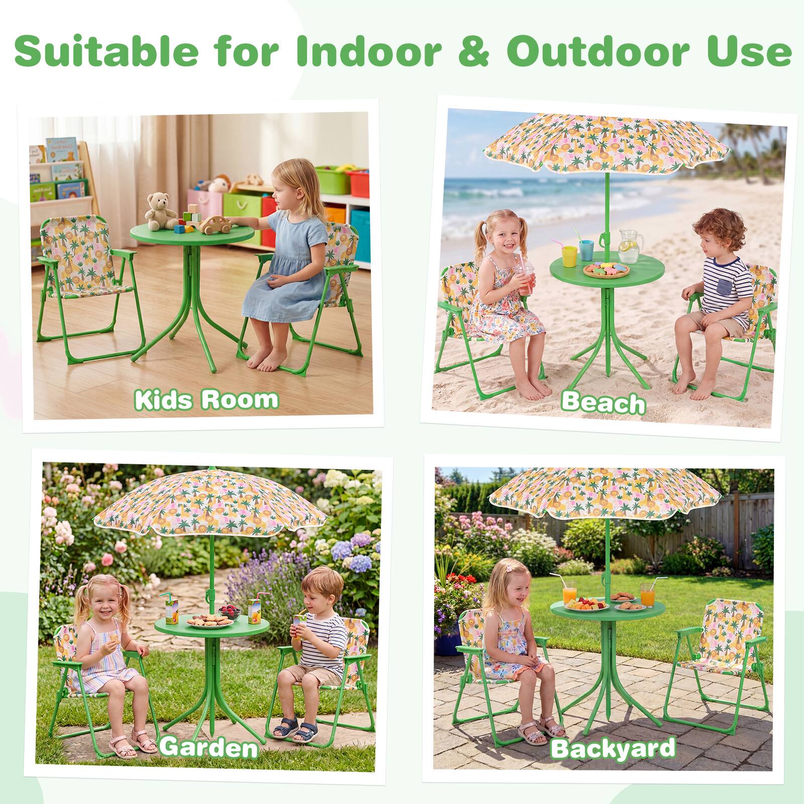 Suitable for Indoor & Outdoor Use

Kids Room

Beach

Garden

Backyard