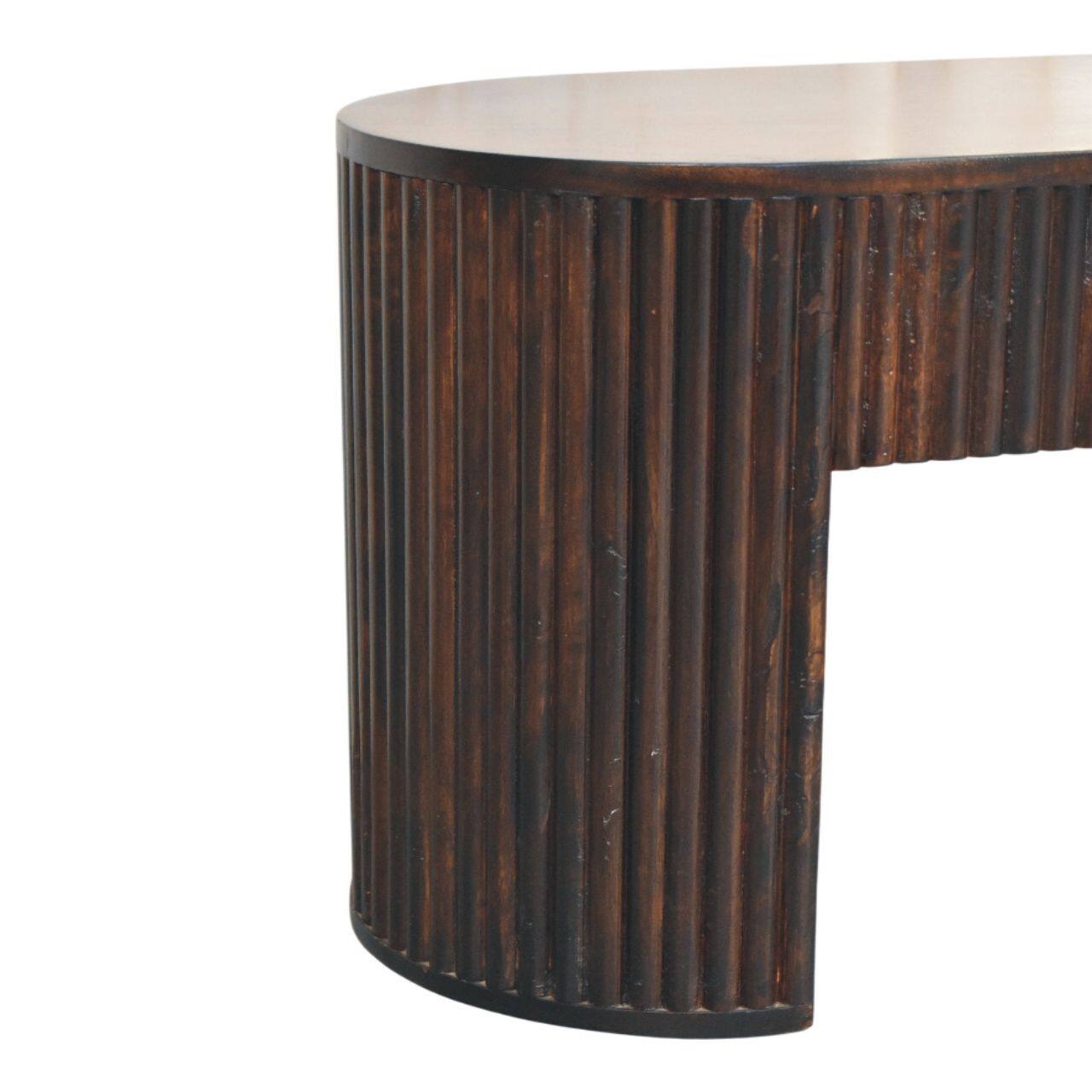 Alt View 7. Artisan Furniture - Artisan Furniture Solid Wood Velvet Mocha Fluted Bench - Brown.