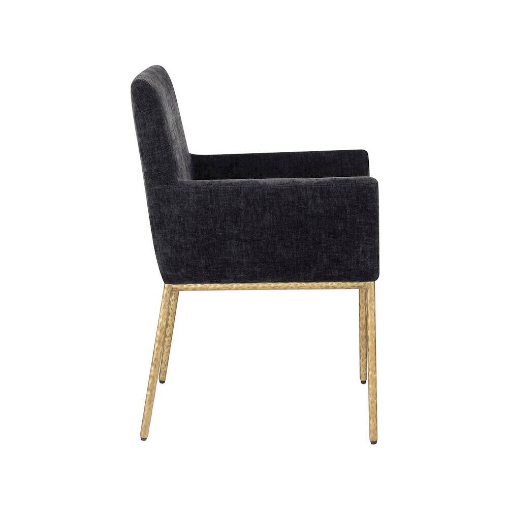 Alt View 3. Meridian Furniture - Reeves Black Chenille Fabric Dining Chair, Set of 2 - Black.