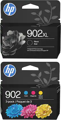 HP - 902 Ink Cartridge Bundle 2-Pack - Black | Cyan | Magenta | Yellow