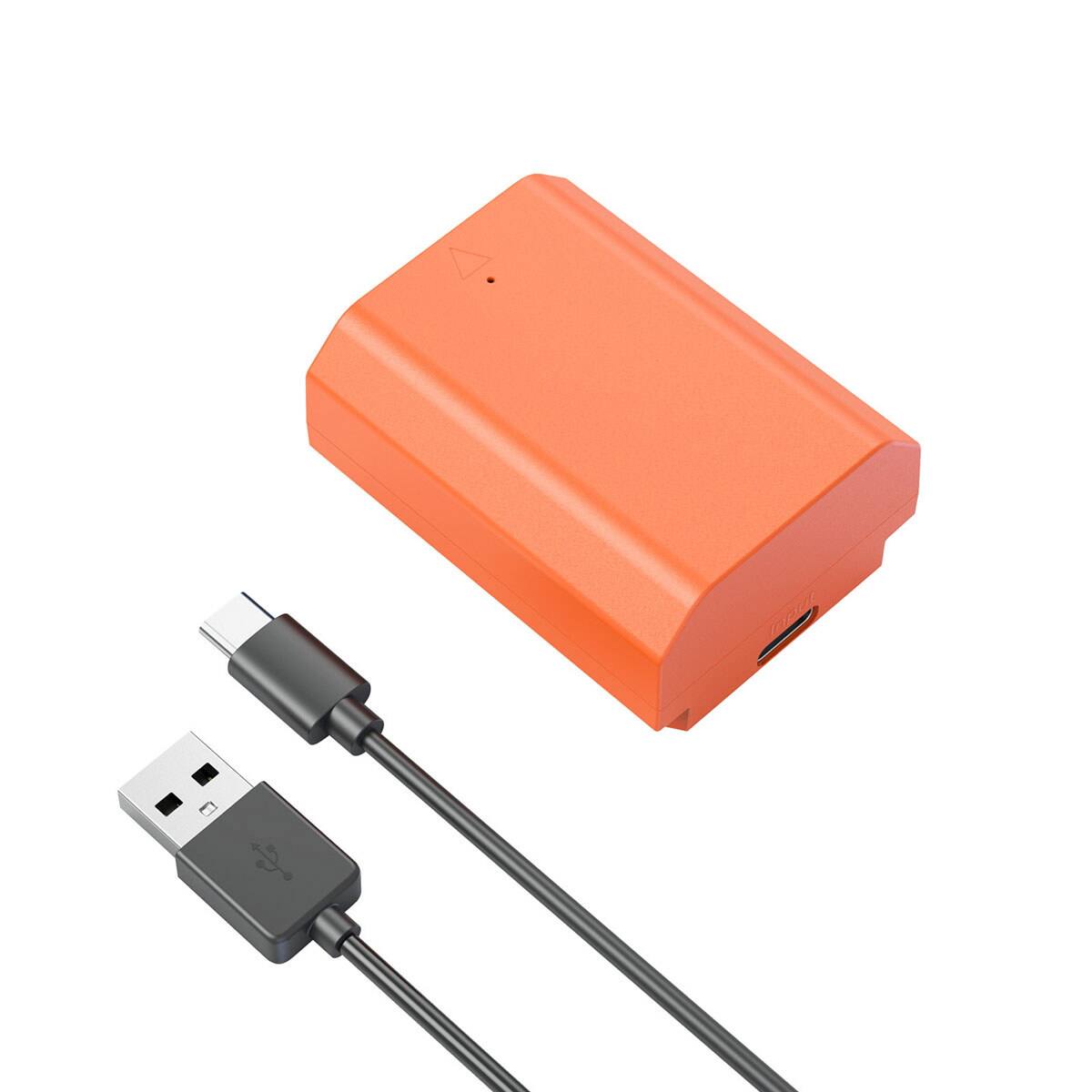 Alt View 6. Smallrig - SmallRig USB-C Rechargeable Camera Battery for Sony NP-FZ100 (Orange) 4969.