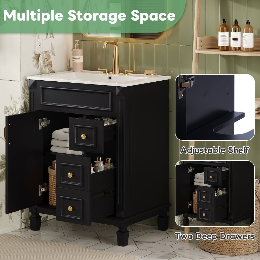 Multiple Storage Space  
Adjustable Shelf  
Two Deep Drawers