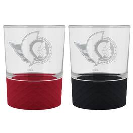Great American Products - Ottawa Senators 14oz. Commissioner Rocks Glass Two-Piece Set - Multicolor