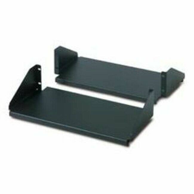 Front. APC - Double Sided Fixed Shelf for 2-Post Rack 250 lbs Black - 3U Rack Height - Rack-mountable - Black - 250.53 lb - Black.