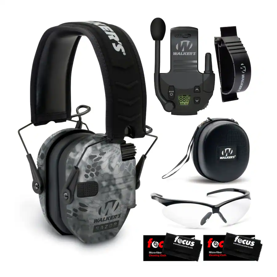 Walker Razor Digital Walkers Razor Digital Ear Muffs (Raid Kryptek) with Walkie Talkie ...