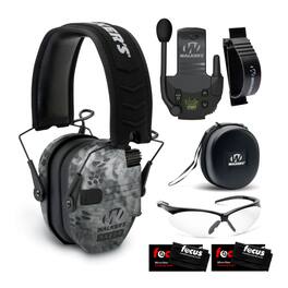 Walkers - Razor Digital Ear Muffs (Raid Kryptek) with Walkie-Talkie Bundle - Kryptek Camo
