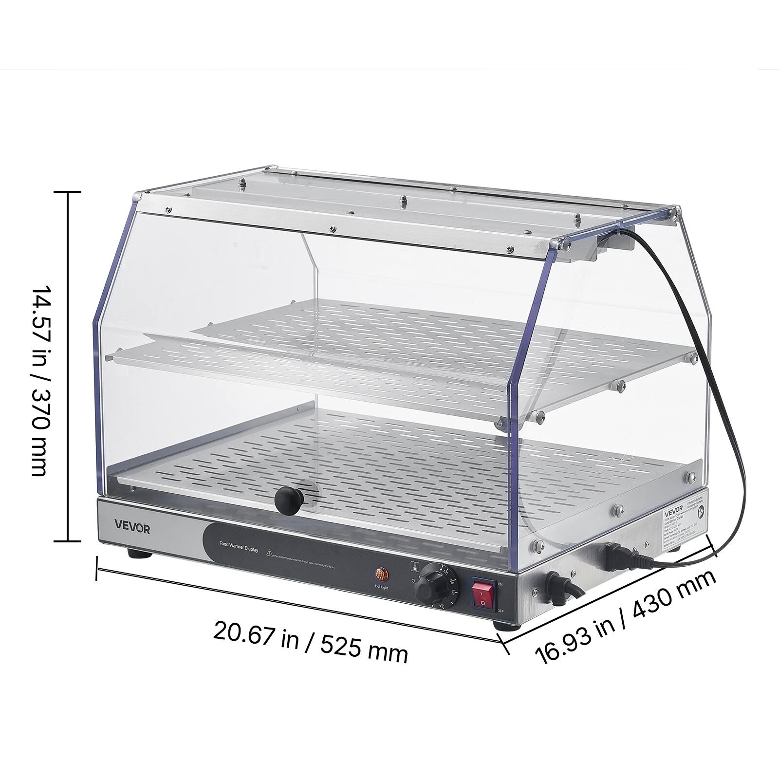 14.57 in / 370 mm  
20.67 in / 525 mm  
16.93 in / 430 mm