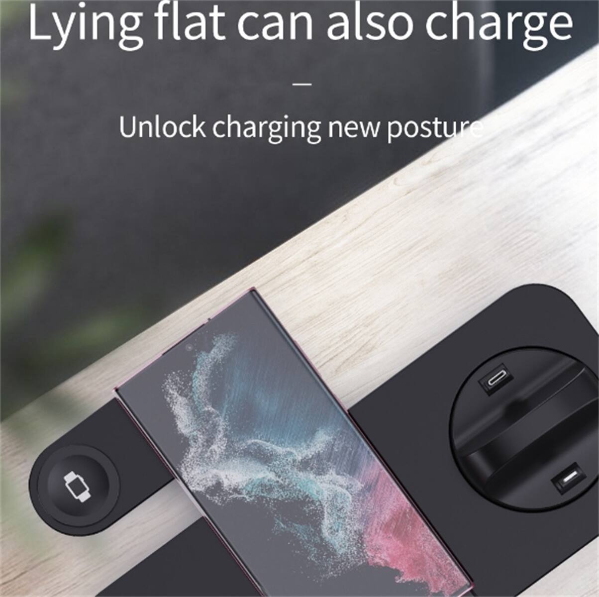 Lying flat can also charge  
Unlock charging new posture