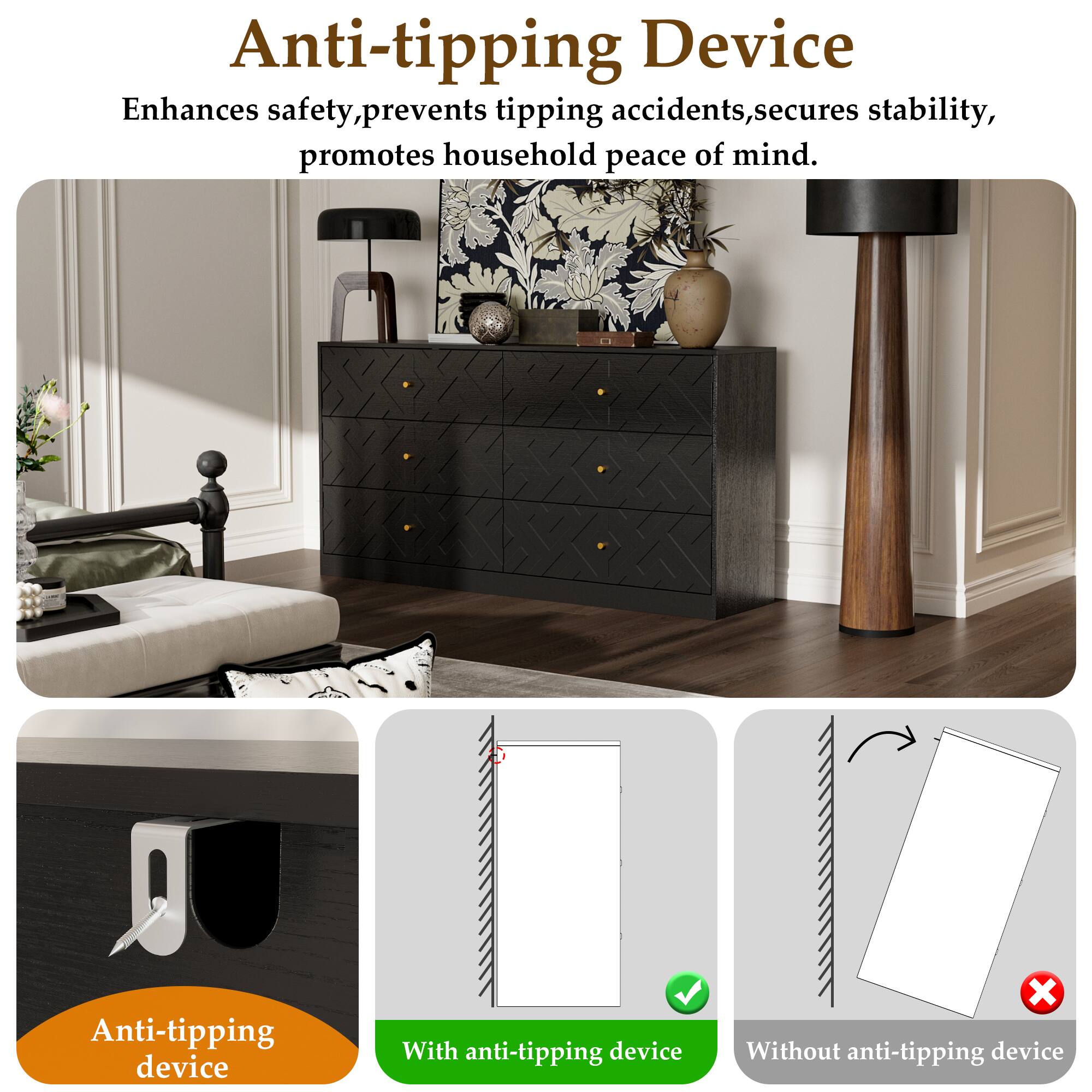 Anti-tipping Device
Enhances safety, prevents tipping accidents, secures stability, promotes household peace of mind.
Anti-tipping device
With anti-tipping device ✓
Without anti-tipping device ✗