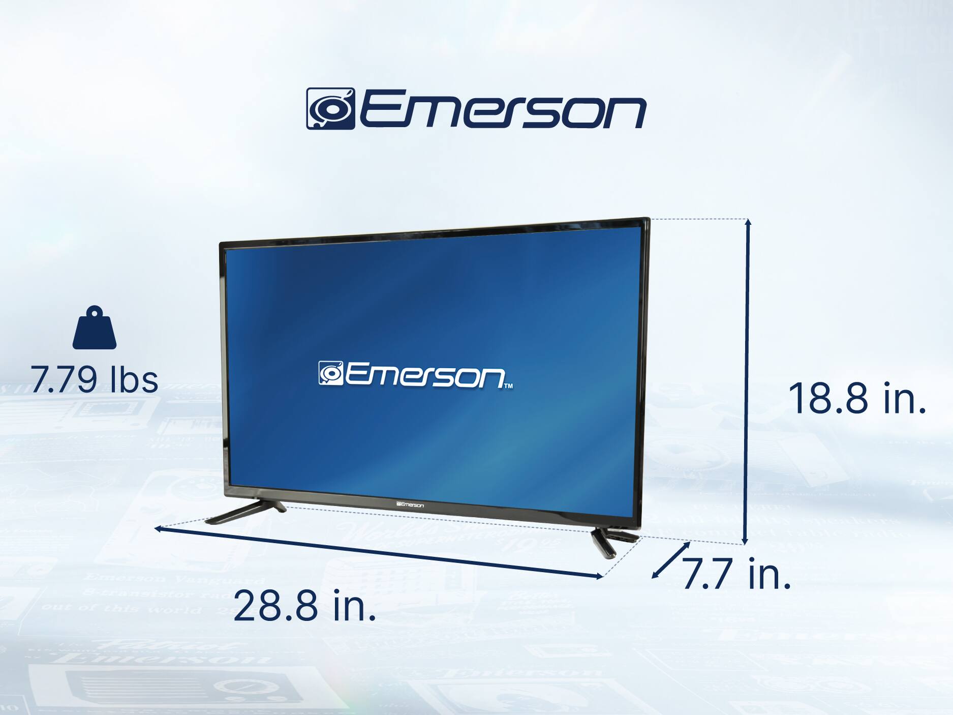 Emerson 7.79 lbs, Emerson™, 18.8 in., 28.8 in., 7.7 in.
