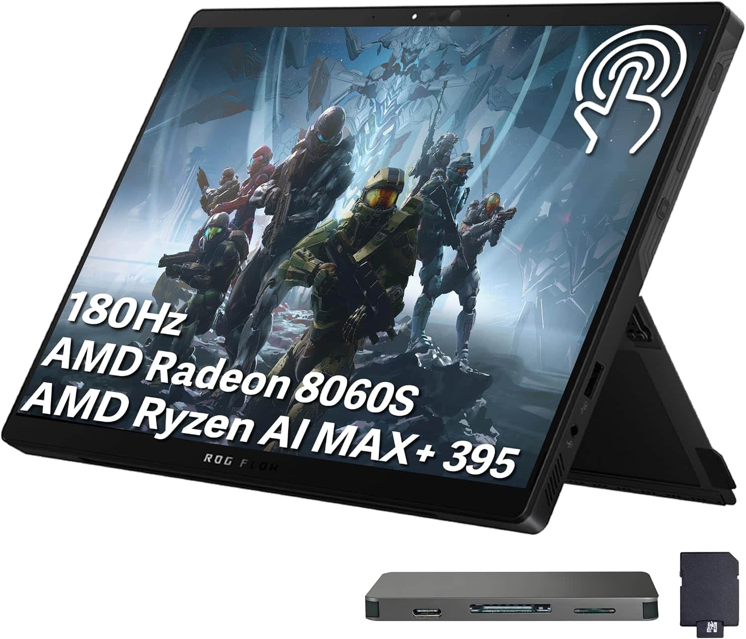 ASUS - Upgraded - ROG 13.4" WQXGA 2-in-1 Touch Gaming Laptop,Ryzen AI MAX+ 395,64GB RAM,1TB SSD+1TB Dock Set,Backlit,Win 11 Pro - Black