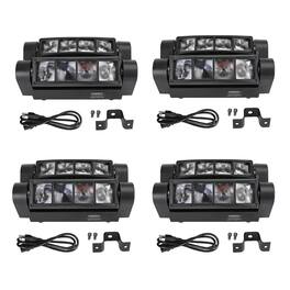 Topteng - 4 Packs 80W RGBW Spider Moving Head Light - 8-LED Stage Beam with DMX512, Sound Active, 540° Rotation, for DJ Party Club
