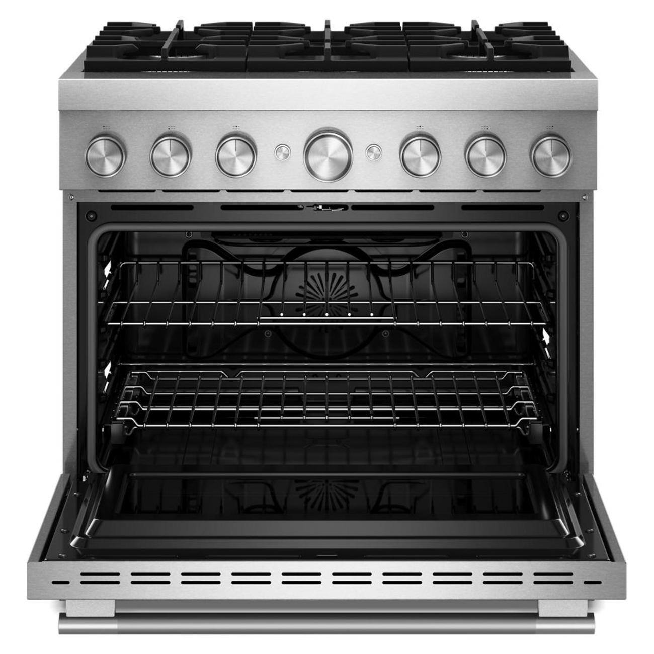 Alt View 11. KitchenAid - 36 inch Wide 6 burner Commercial-Style 5.1 cu. ft. Freestanding Dual Fuel Range with No Preheat Air Fry Mode - Stainless Steel.