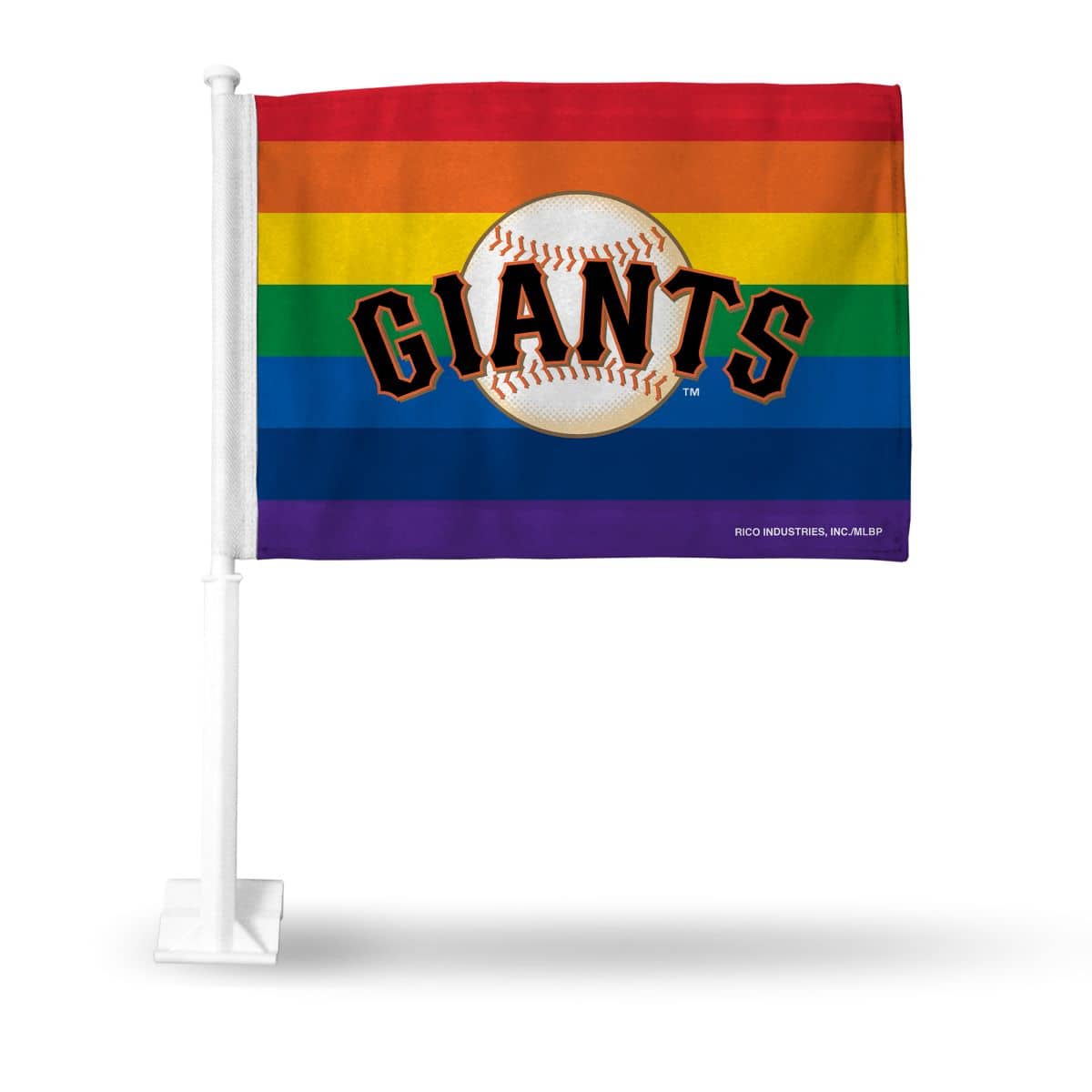 Rico Industries - San Francisco SF Giants PRIDE MLB 11X14 Window Mount 2-Sided Car Flag - Multi