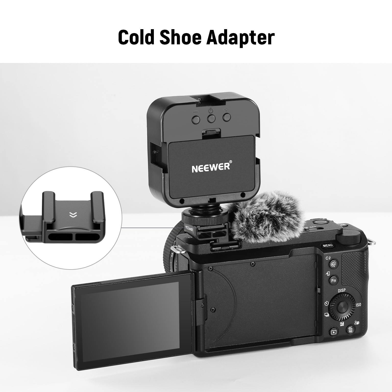 Cold Shoe Adapter NEEWER UM C2 e 1 Fn DISP 50 - 2 N