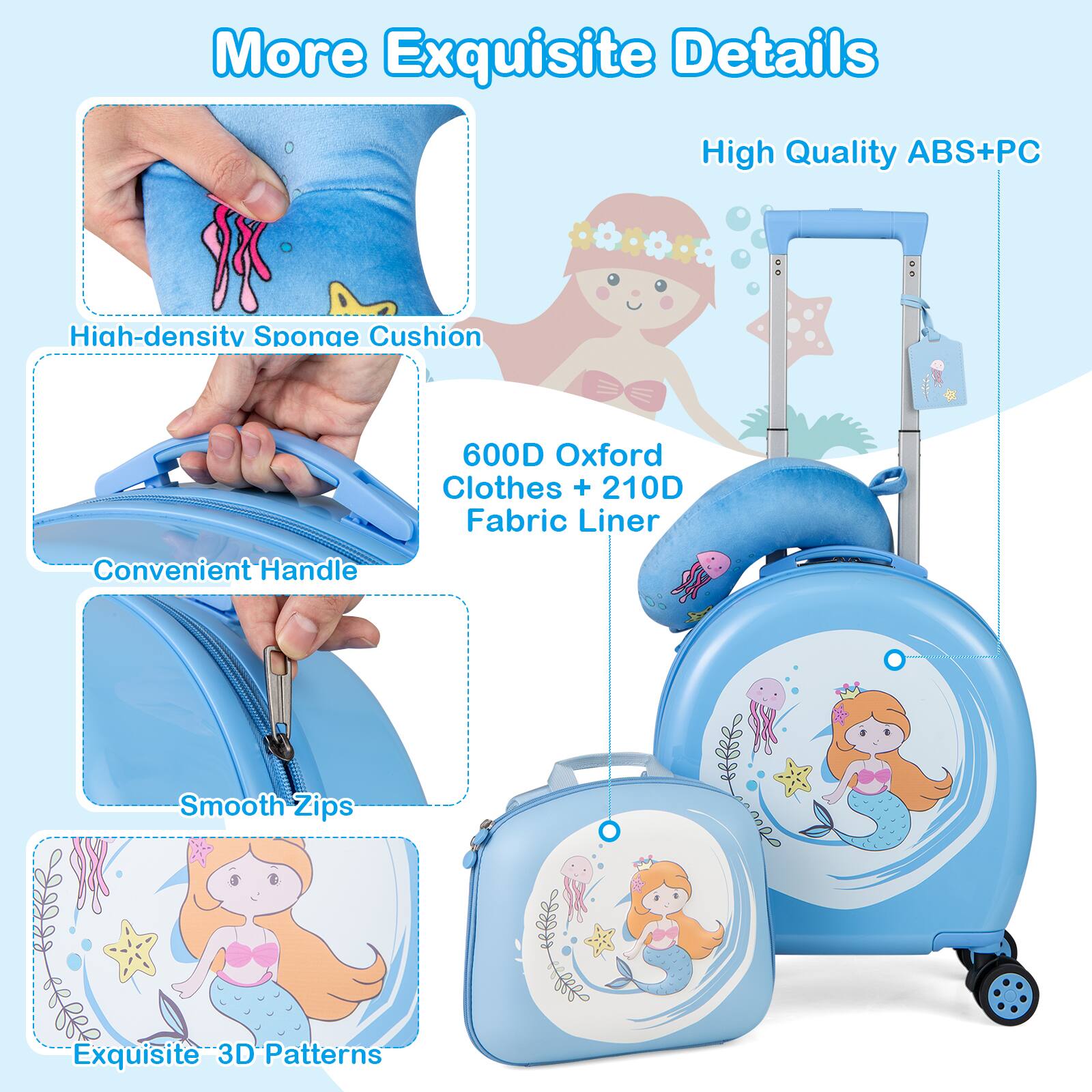 More Exquisite Details

High Quality ABS+PC

High-density Sponge Cushion

600D Oxford Clothes + 210D Fabric Liner

Convenient Handle

Smooth Zips

Exquisite 3D Patterns