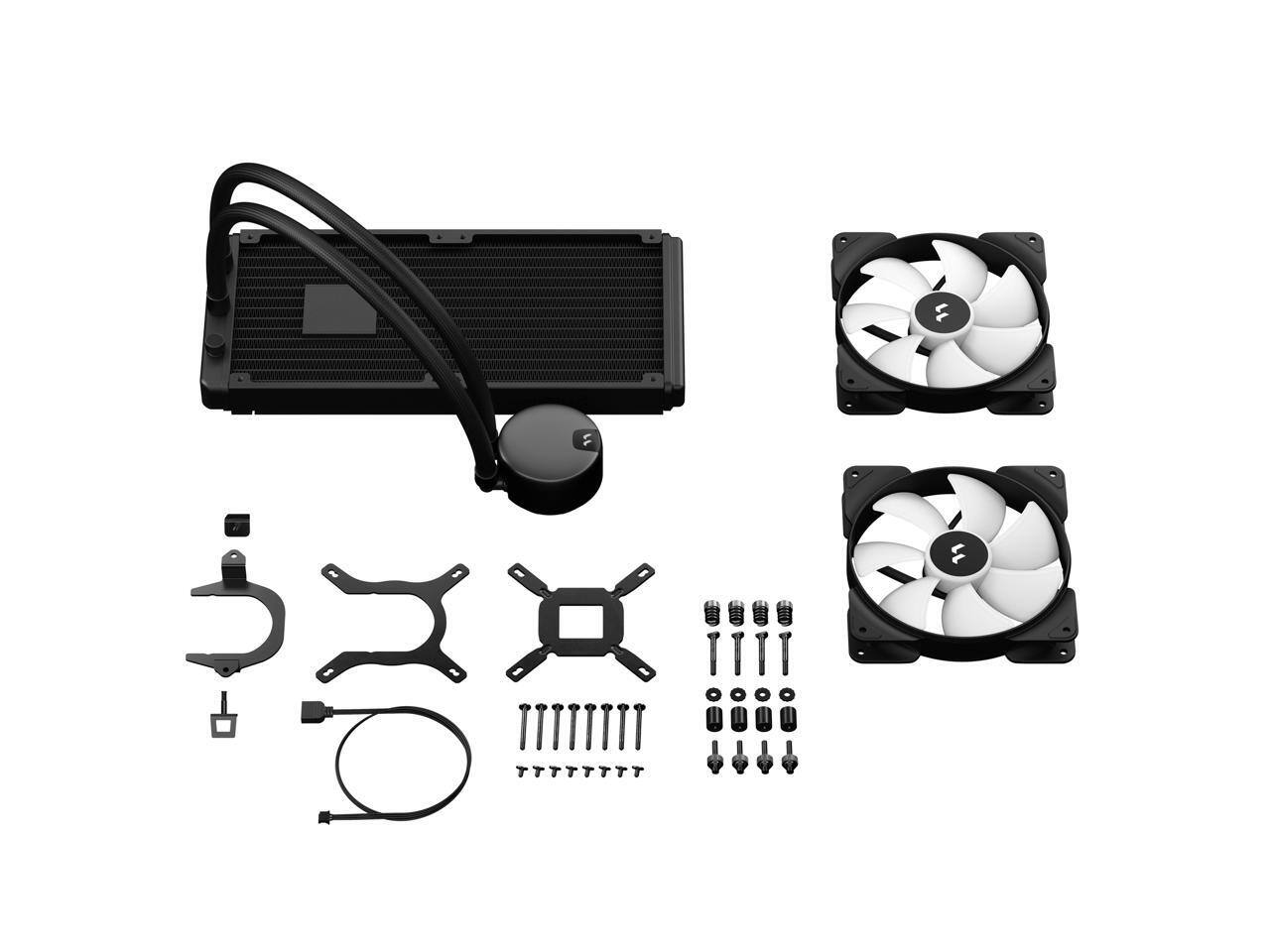 Alt View 6. Fractal Design - Fractal Design Lumen S28 v2 RGB Aspect 14 RGB x2 AIO CPU Liquid/Water Cooler - RGB.