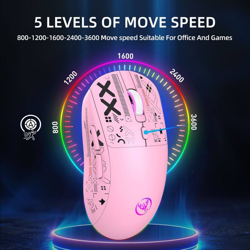5 LEVELS OF MOVE SPEED  
800-1200-1600-2400-3600  
Move speed Suitable For Office And Games