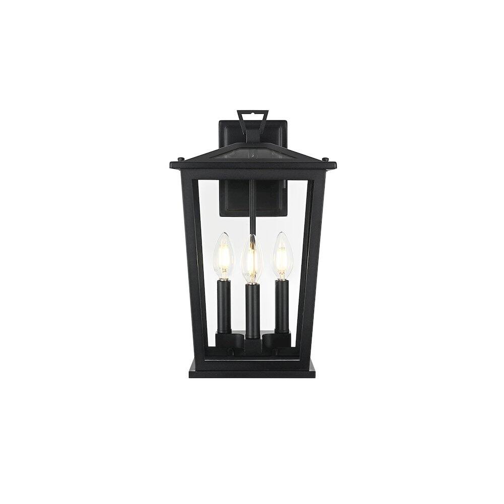 Back. Elegant Lighting - Berks 7 inch Outdoor Pendant in Black - Black.