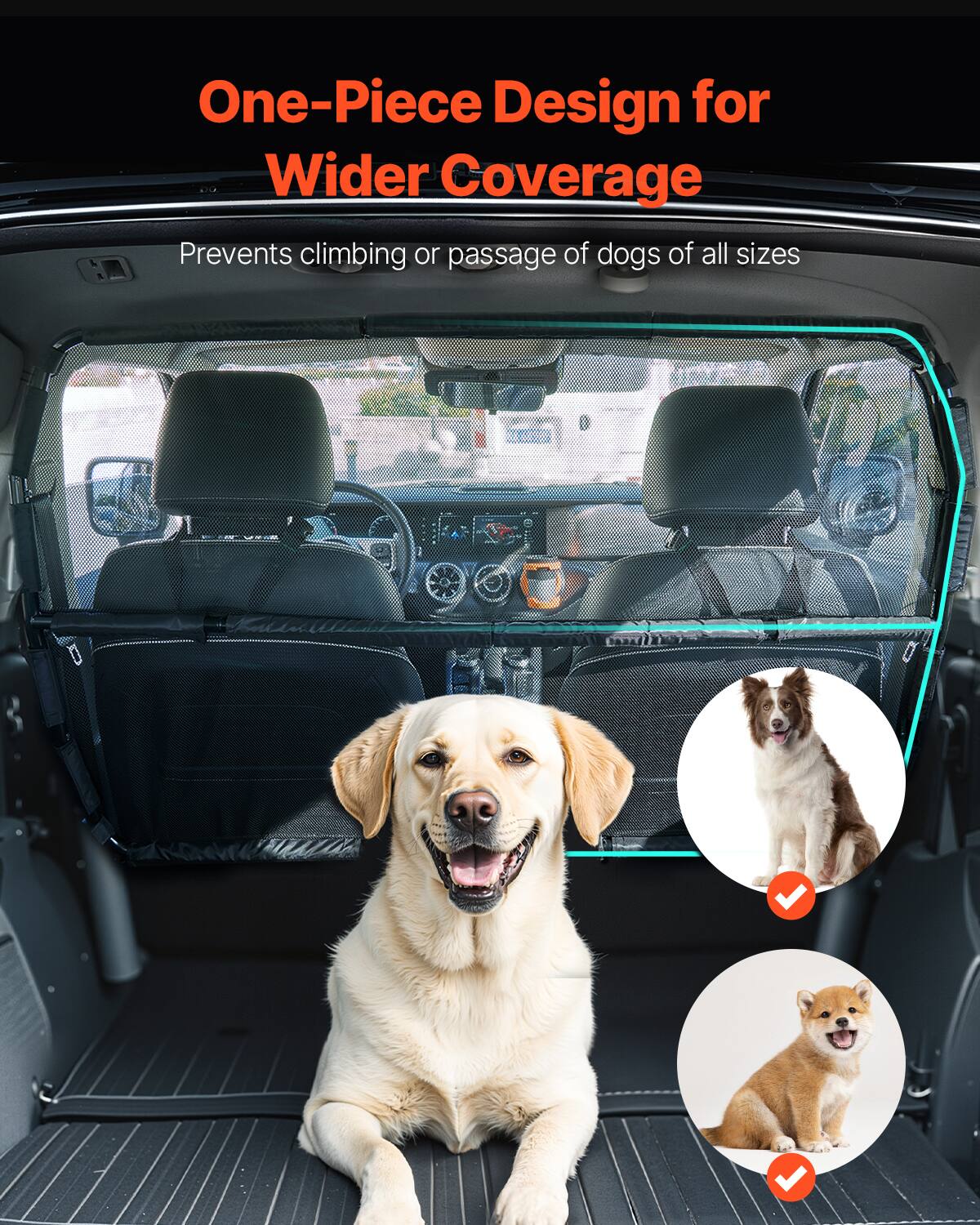 One-Piece Design for Wider Coverage

Prevents climbing or passage of dogs of all sizes