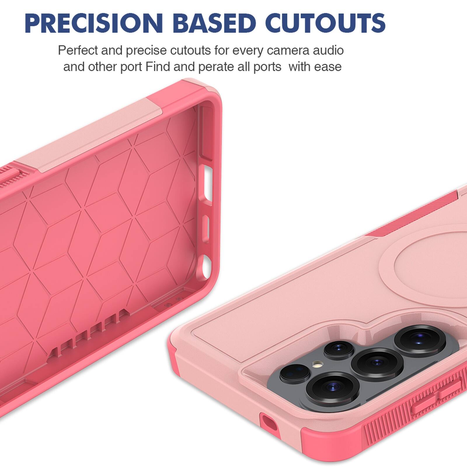 PRECISION BASED CUTOUTS  
Perfect and precise cutouts for every camera, audio, and other port. Find and operate all ports with ease.