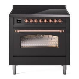 ILVE - Nostalgie II 36 inch Induction Range with 6 Induction Elements - Graphite Matte