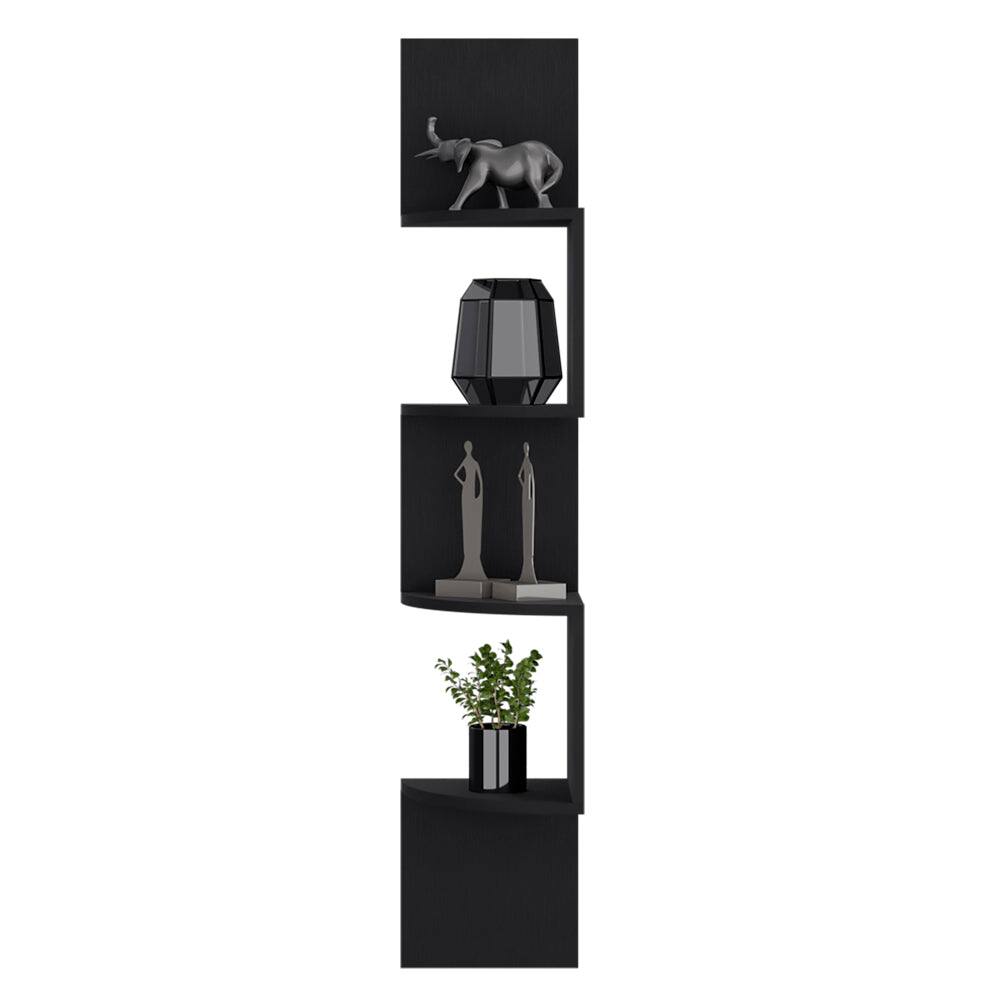 Back. Treevol Furniture - Shelf Crestone, Living Room, Black - Black.