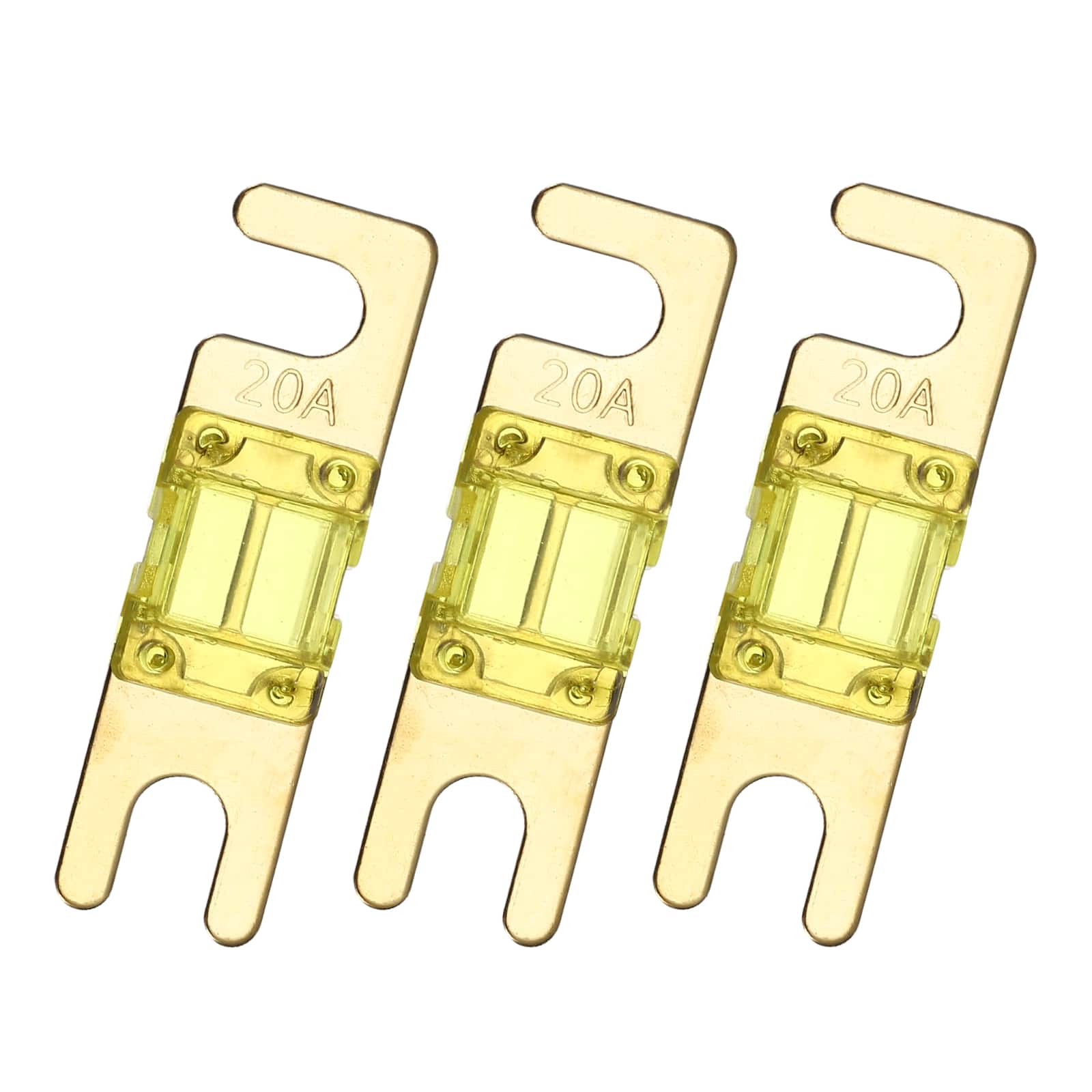 Unique Bargains - 3pcs 20A 125V Mini ANL Fuse Replacement, Electrical Protection Blade Fuse for Automotive Marine Audio Video System - Yellow