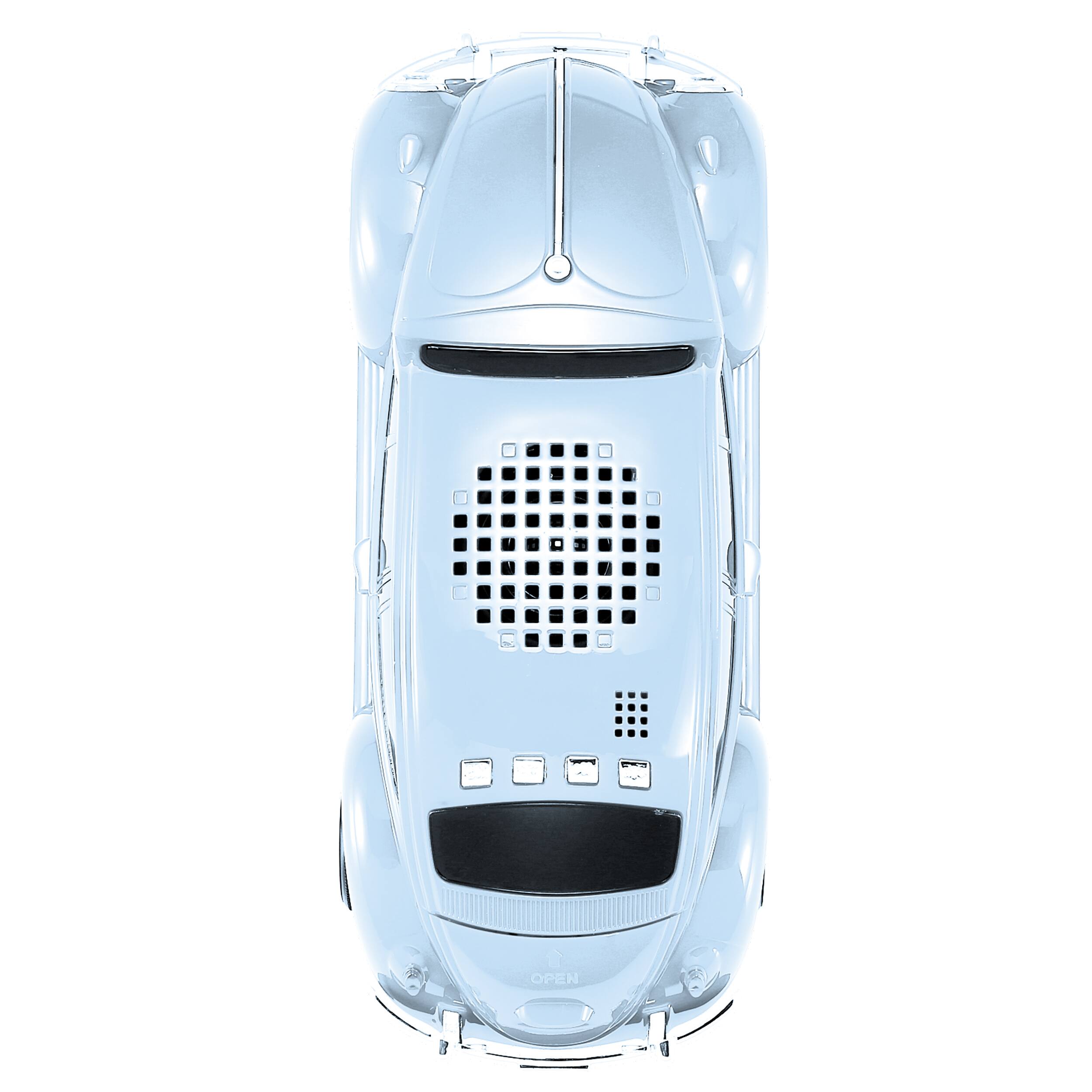 Alt View Zoom 14. QFX - Retro Car Portable Bluetooth Speaker with Bass Radiator and LED Lights - Blue.