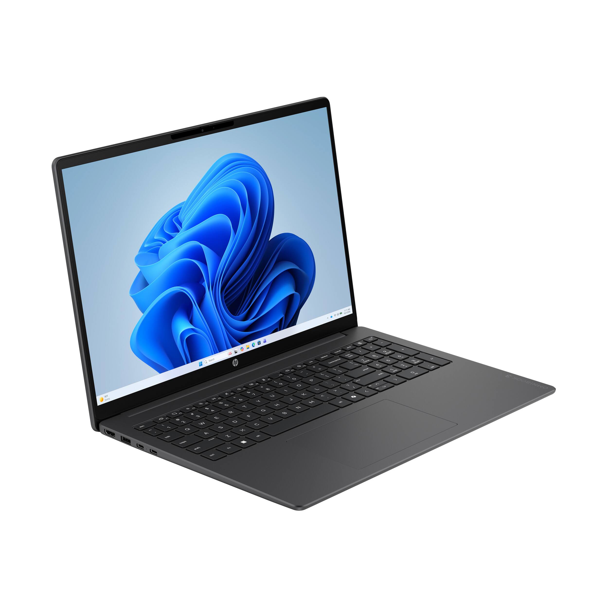 Alt View 3. HP - HP OmniBook 3 16" WUXGA Touchscreen Laptop,Intel Core Ultra 7 255U,16GB DDR5,512GB SSD+1TB Dock,Wi-Fi 7,Win 11 Pro,Black - Black.