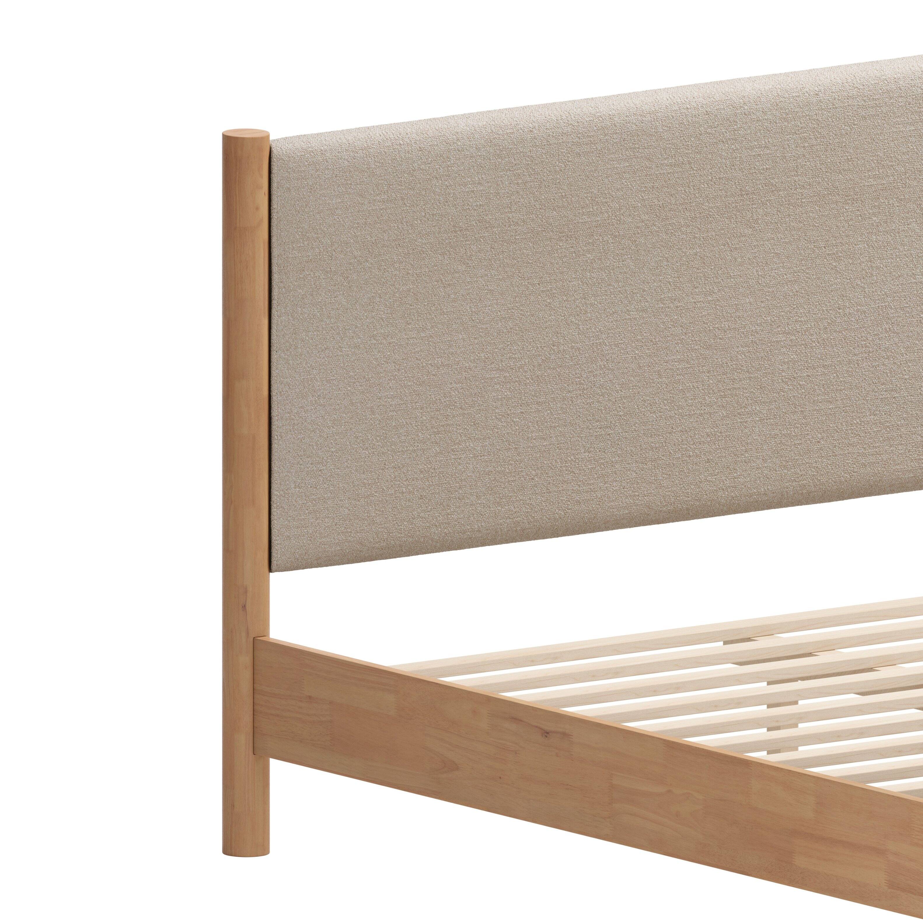 Angle. Hivvago - Hadi Queen Bed Beige & Natural - Beige & Natural.
