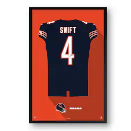 Sporticulture - D'Andre Swift Chicago Bears 14" x 20" Framed Jersey Art Print - Multicolor