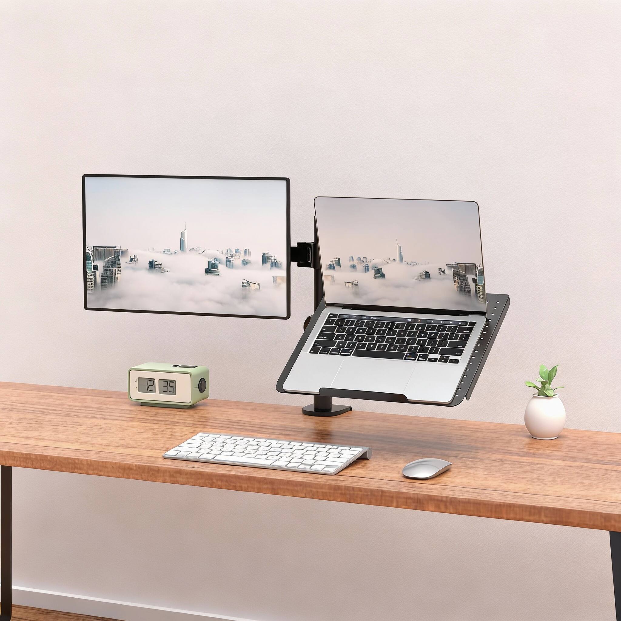Alt View 1. Frangdom - Laptop Monitor Stand Adjustable Tray - Single Arm Gas Spring Monitor Arm.