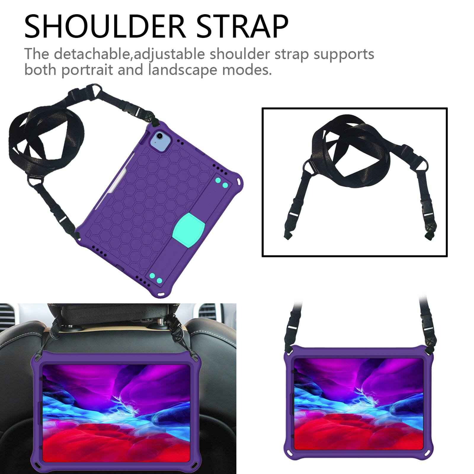 SHOULDER STRAP

The detachable, adjustable shoulder strap supports both portrait and landscape modes.