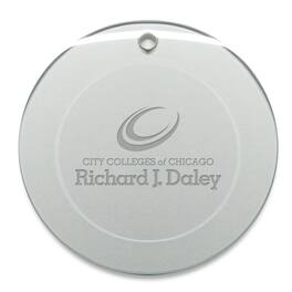 Jardine - Richard J Daley College Bulldogs 3'' Round Glass Ornament - Multicolor