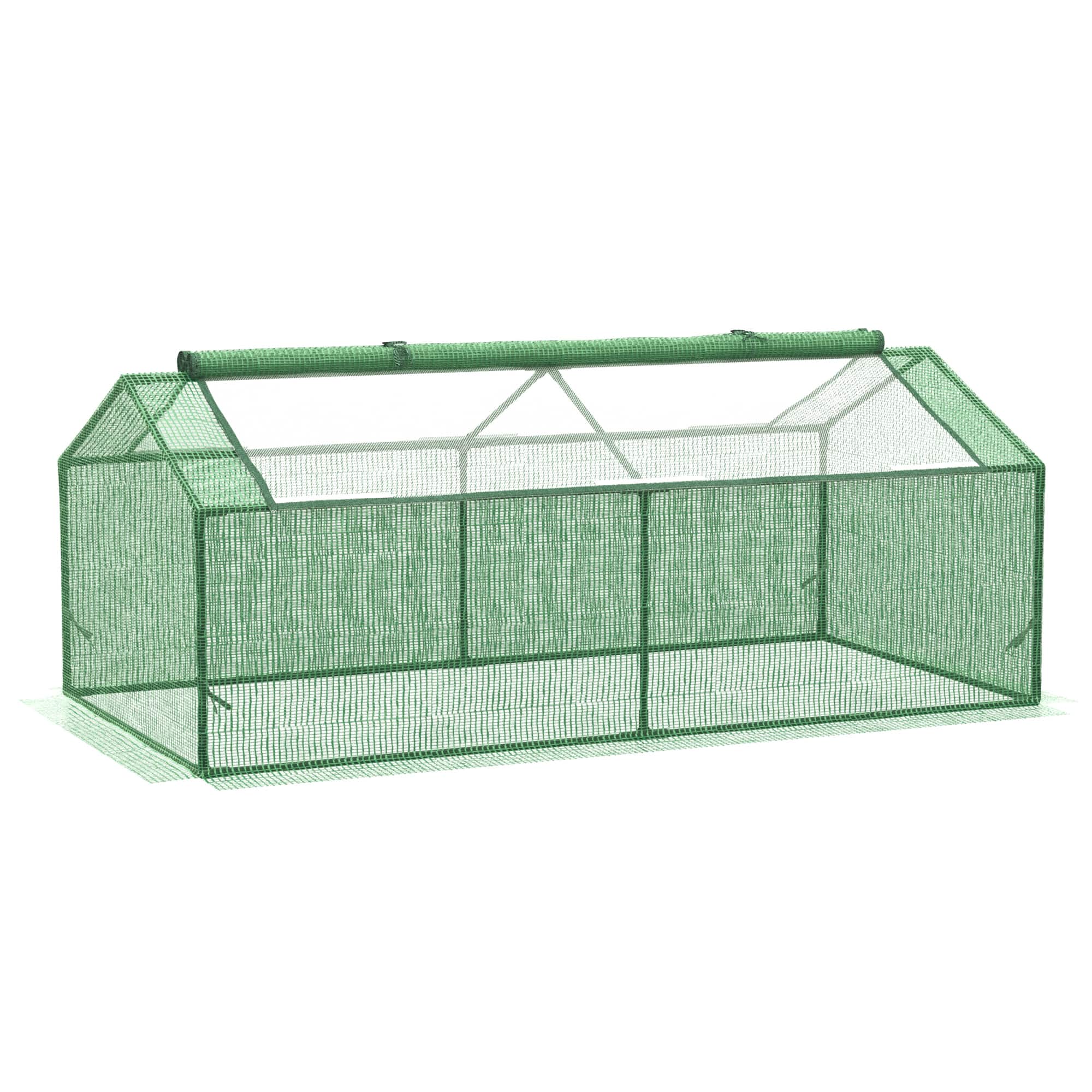 Outsunny - 71" x 36" x 28" Mini Greenhouse Portable Hot House for Plants with Large Zipper Windows for Outdoor, Indoor, Garden - Green