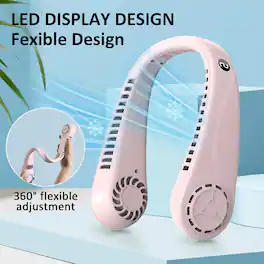 Loheer - Portable Bladeless Neck Fan, Five Speeds Wearable Personal Fan, USB Rechargeable Cooling Hands Free Fan
